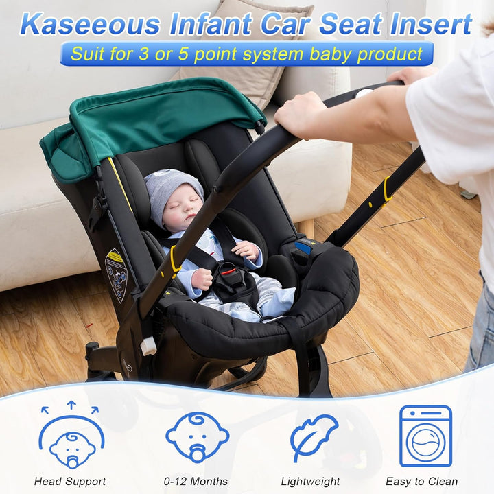 Infant Car Seat Insert, Ultra-Thick Carseat Head Support for Newborn, Breathable Mesh Baby Car Seat Cushion with Filled Sponge, Universal Baby Car Seat Head Support for Stroller, Swing, Carseat