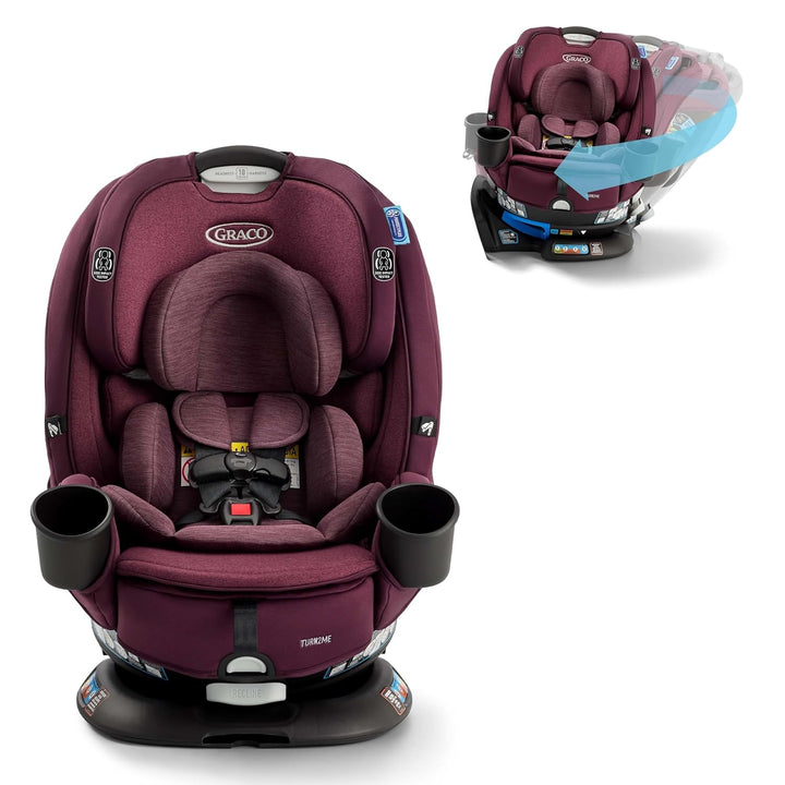 Turn2Me 3-In-1 Rotating Convertible Car Seat, Cambridge, Featuring Headrest and Harness Adjust, Easy Installation and Steel Reinforced Frame