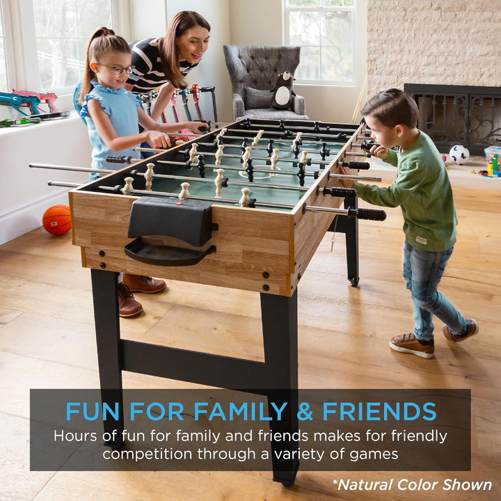 2X4Ft 10-In-1 Combo Game Table Set for Home, Game Room, Friends & Family W/Hockey, Foosball, Pool, Shuffleboard, Ping Pong, Chess, Checkers, Bowling, and Backgammon