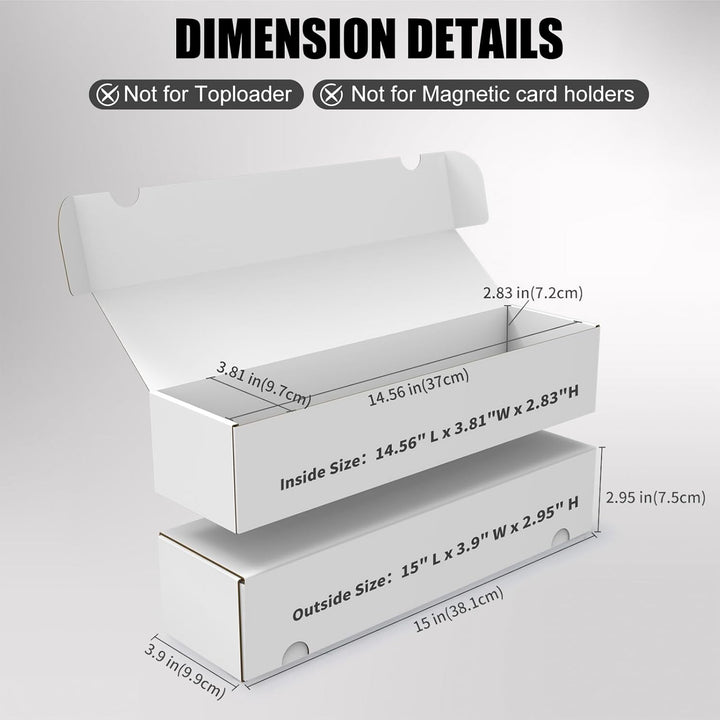 Trading Card Storage Box, 10-Pack 1100 Count White Corrugated Cardboard Bulk Sports Storage Box for Tcg/Magic/Mtg Basketball Cards, Collectible Trading Cards