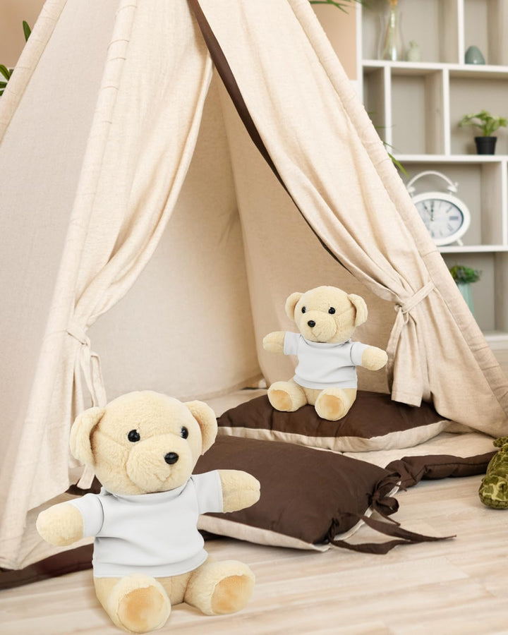 4 PCS Stuffed Bear Basic T Shirt Clothes for 10-12Inch, T Shirt Classic Crew Neck Bear, Cute Tiny Clothes DIY Bear Toy (For 10-12 Inch,White)