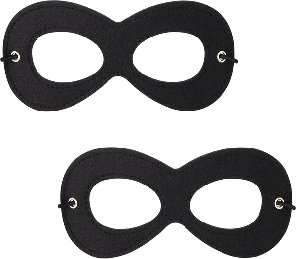 Superhero Mask, Black Felt Eye Mask, Halloween Dress Up, Adjustable Eyemask W/Elastic Rope