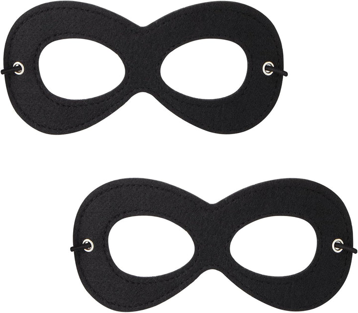 Superhero Mask, Black Felt Eye Mask, Halloween Dress Up, Adjustable Eyemask W/Elastic Rope
