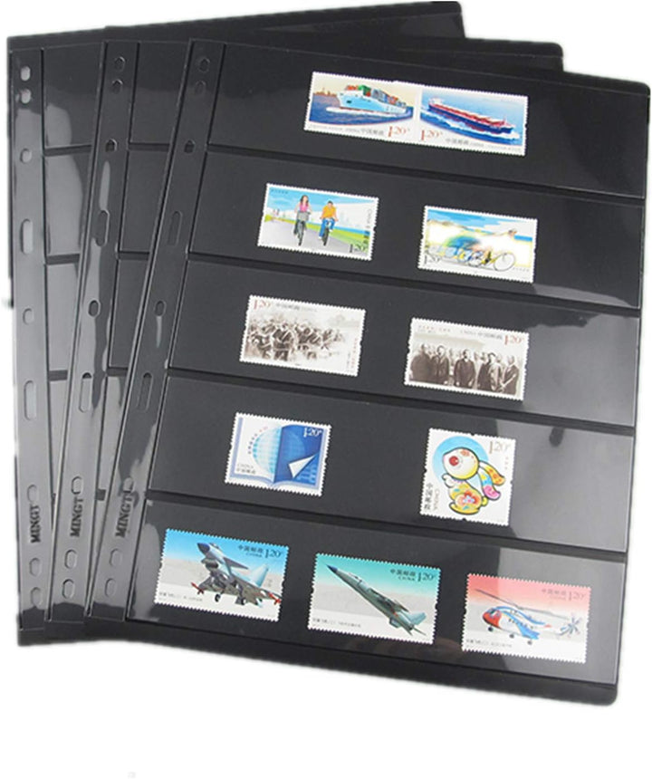 Vario Stamp Pages for Stamp Album Binder, 10 Sheet (20 Page) 1 Row Pages for Stamp Collectors, Professional Pack (1 Row)