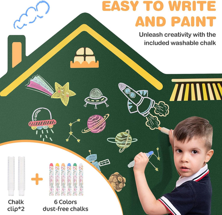 Magnetic Wall Decal for Kids, 35"X47" Self Adhesive Magnetics Chalkboard Wall, Magnetic Wallpaper Stickers Board with Wipe Cloth, Stickers Etc. for Kids Playroom, School, Home Decor.