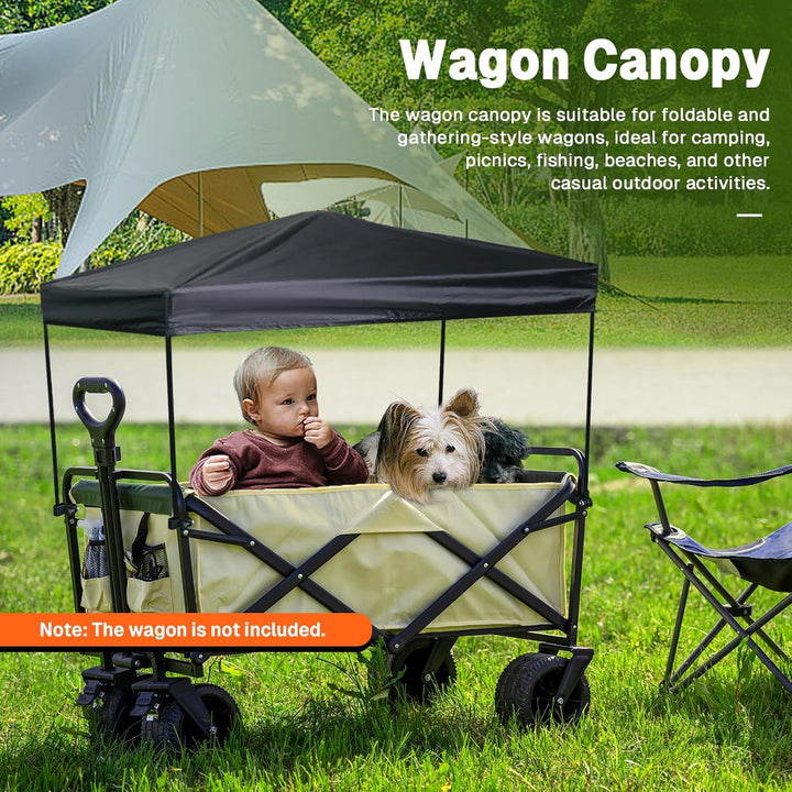 Universal Model Wagon Canopy Cover Garden Push Awning Portable Outdoor Stroller Accessories Awning for Garden Wagon, Shopping, Camping (Suitable for Folded,Gathering Folded Stroller) -50*76Cm