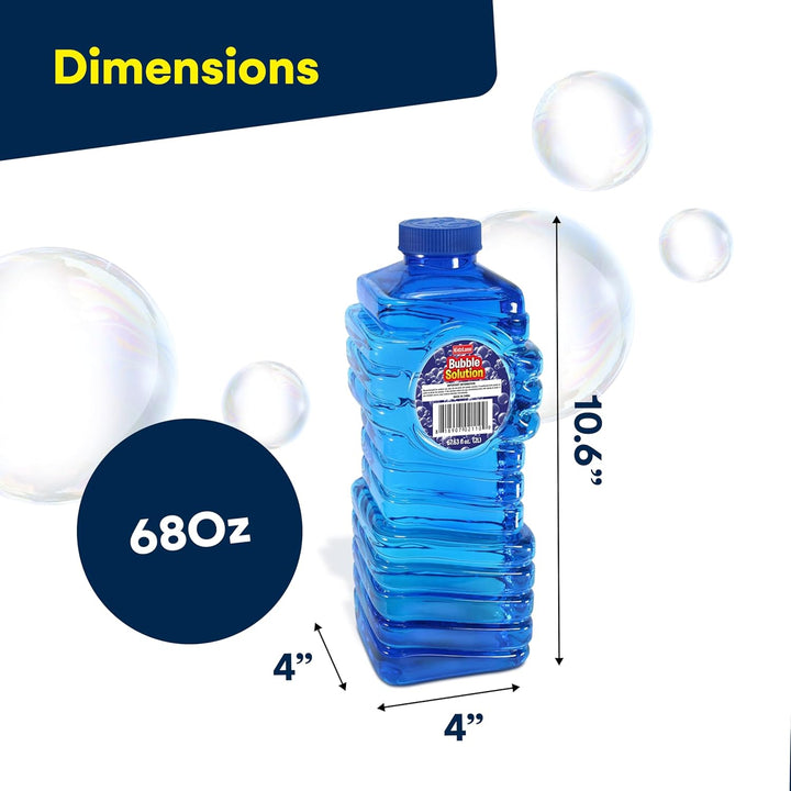 Bubbles Solution Refill 67.63 Oz - Large and Easy-Grip Bottle for Bubble Machine, Guns, and Wands - Toddler Liquid Refill for Ages 3 and Above