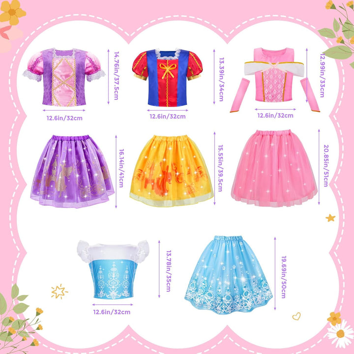 Princess Dress up - Princess Dresses for Girls with Princess Toys, Dress up Clothes for Little Girls Pretend Play