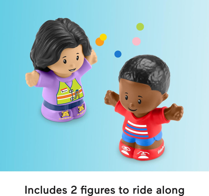 Little People Toddler Toy School Bus Musical Push-Along Vehicle with 2 Figures for Pretend Play Ages 1+ Years
