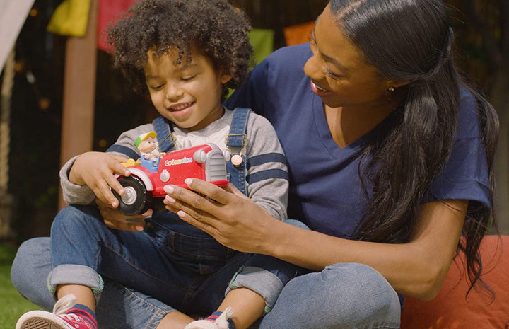 Official Musical Tractor W/Sounds & Exclusive 3-Inch Farm JJ Toy, Play a Clip of “Old Macdonald” Song plus More Sounds and Phrases