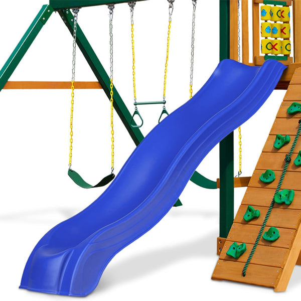 9' Alpine Wave Slide Plastic Slide Attachment for 5 Foot Deck Heights- for Outdoor Swing Sets and Playhouses, Blue