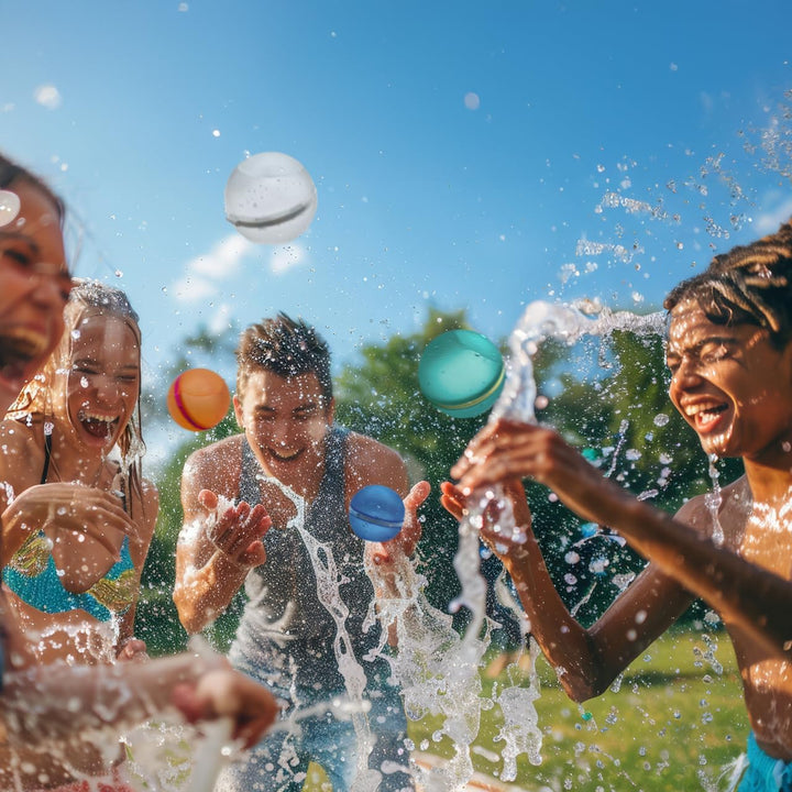 Aquabombs! Magnetic Reusable Water Balloons (10-Pack) - Multicolor, Fast-Fill, No Mess, No Tie, Easy Self Sealing Water Bombs for Endless Summer Splash Battles!