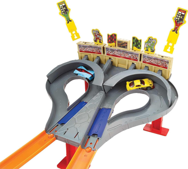 Track Set Super Speed Blastway Playset, Dual-Track Racing for 1 or 2 Players, Includes 1:64 Scale Toy Car