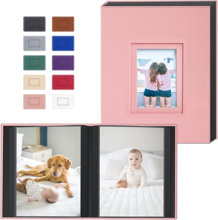 Photo Album 4X6 300 Pockets with Leather Hardcover Cover, Small Photo Album Holder Book with 50Pcs Pages for Family Travel Wedding Baby Gifts