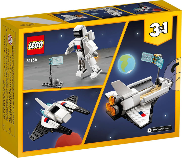 Creator 3 in 1 Space Shuttle Toys - Space Toys Building Set for Boys & Girls, Ages 6+ - Option to Build 2 Spaceships or Astronaut - Educational Gift for Kids Birthday & Holidays - 31134