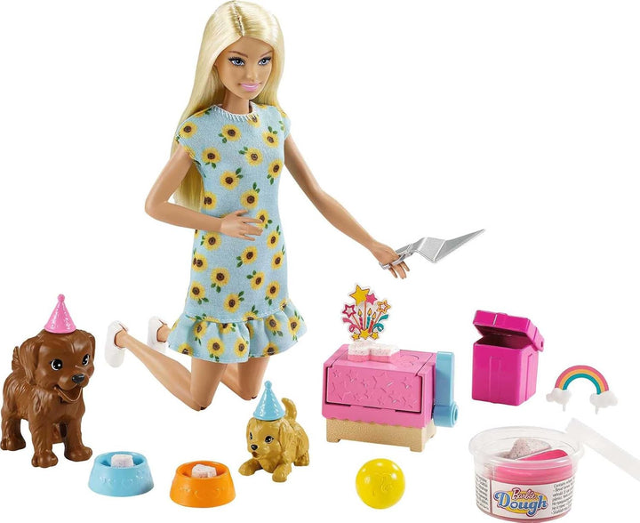 Doll & Pets Set, Blonde with Mommy Dog, 3 Newborn Puppies with Color-Change Feature & Pet Accessories