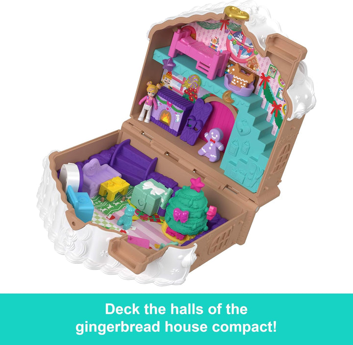 Doll Advent Calendar, DIY Gingerbread House Playset with 24+ Surprises, Dollhouse Furniture, and Holiday Accessories