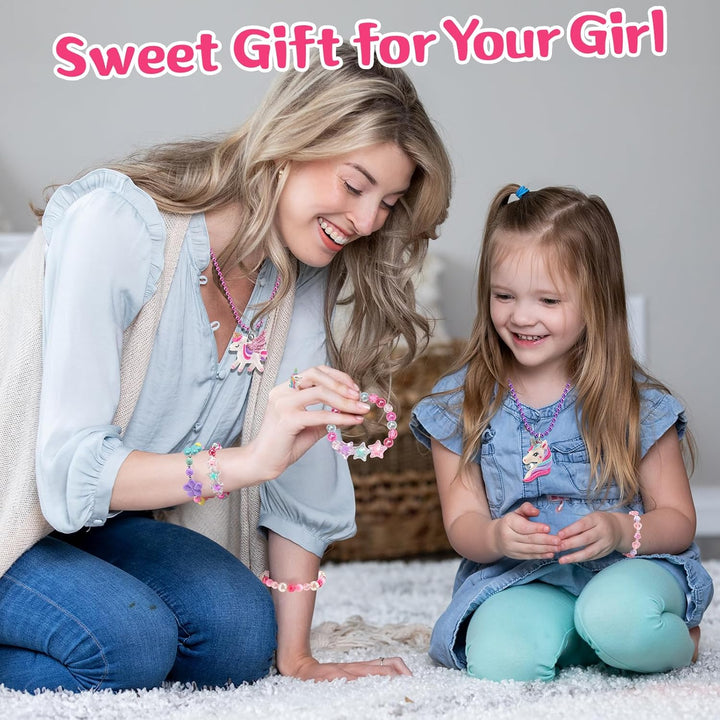 Kids Jewelry for Girls 4-6, Little Girls Play Jewelry Set for Toddlers Age 3-5 6-8, Childrens Princess Costume Dress up Necklace Bracelets Rings, Unicorn Birthday Gifts for 3 4 5 7 6 8 Year Old