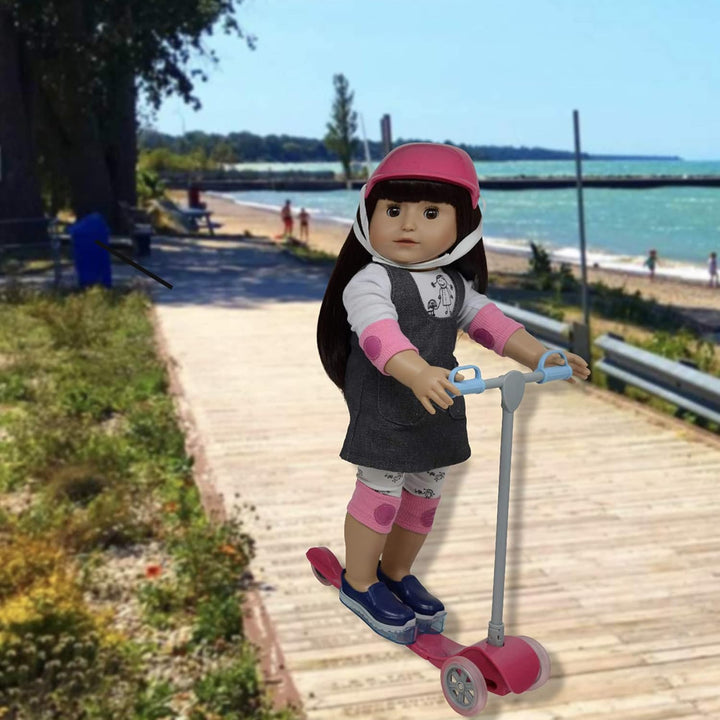 18" Scooter & Helmet Set - Accessories for 18In Dolls, Bike Play Set (Scooter+Helmet)