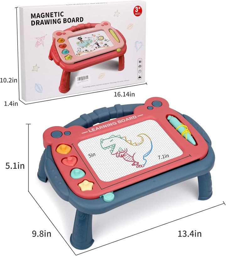 Magnetic Drawing Board for Toddlers 1-3, Color Erasable Doodle Writing Pad, Learning Painting Sketch Pad, Best Birthday Easter Christmas Halloween Kids Toy Gifts for Boys and Girls(Blue)