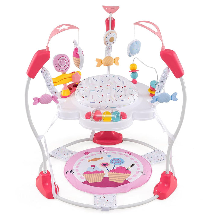 Baby Jumpers and Bouncers, Infant Activity Center with Music Lights Sounds, 360° Rotating Seat and 3 Adjustable Heights, Baby Play and Learning Center for 6-12 Months