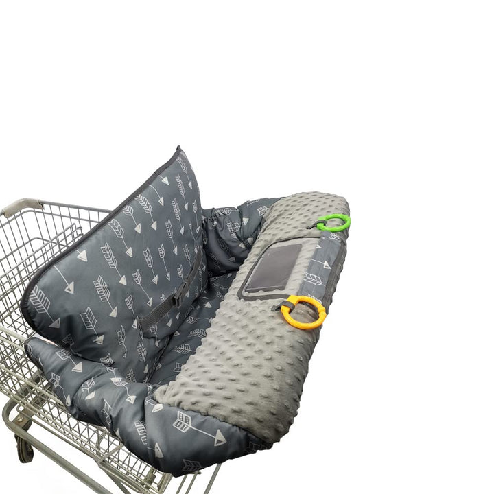 Shopping Cart Cover for Baby High Chair Cover, Roll in and Go, Universal Fit, Grey Arrow