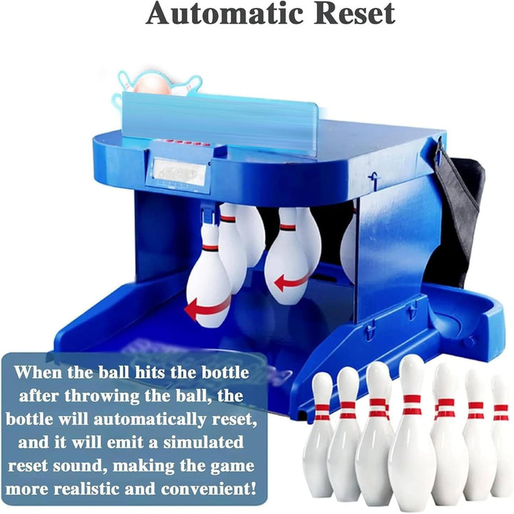 Indoor Electronic Bowling Alley Game for Kids, Home Bowling Console with Automatic Reset, LED Scoreboard, Sound Effects, 3.5M/11Ft Bowling Set for Family Fun
