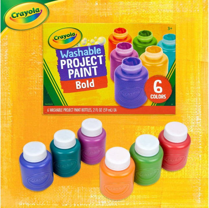 Washable Kids Paint (6Ct), Essential Preschool Supplies, Paint Set for Kids, Must Have Arts & Crafts Supplies, Nontoxic, Preschool Learning Activities for Toddlers