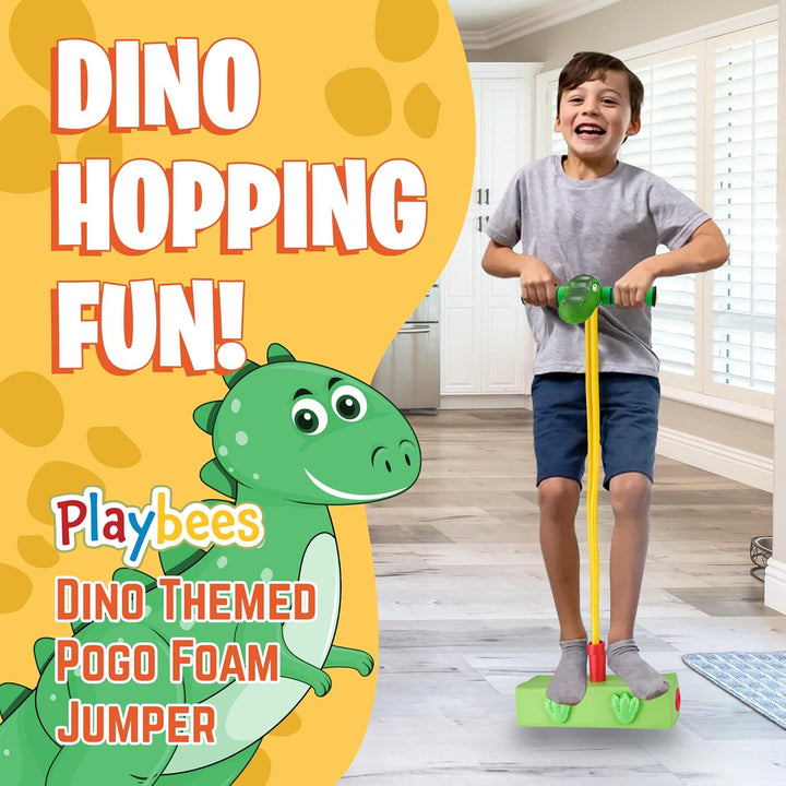Foam Pogo Stick Dinosaur Jumper for Kids 3, 4, 5, 6, 7, Years Old Coolest Toys for 5 Year Old Boy Themed Bungee Pogo - inside & outside Fun for Boys & Girls