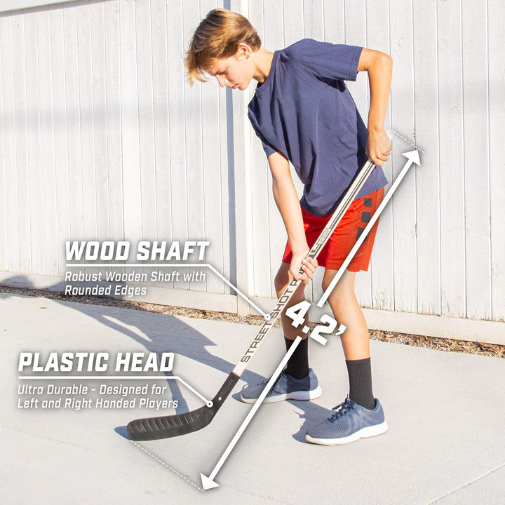 Hockey Street Set - Includes Pop-Up Goal and 2 Hockey Sticks with 2 Balls