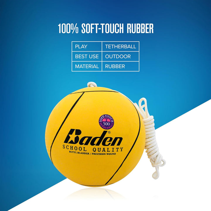 School Quality Tetherball Set - Soft-Touch Tetherball Ball and Rope