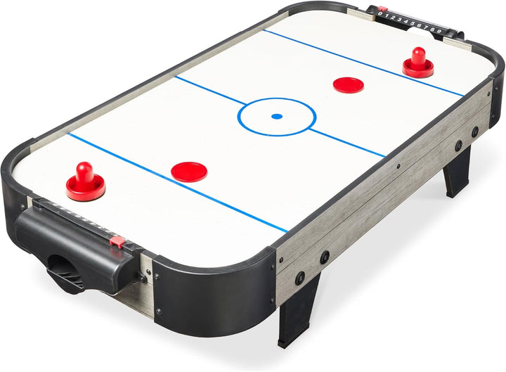 40In Portable Tabletop Air Hockey Arcade Table for Game Room W/ 100V Motor, Electric Fan, 2 Strikers, 2 Pucks