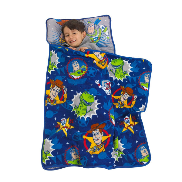 Toy Story 4 - Toys in Action Toddler Nap Mat, Blue, Green, Yellow, Grey