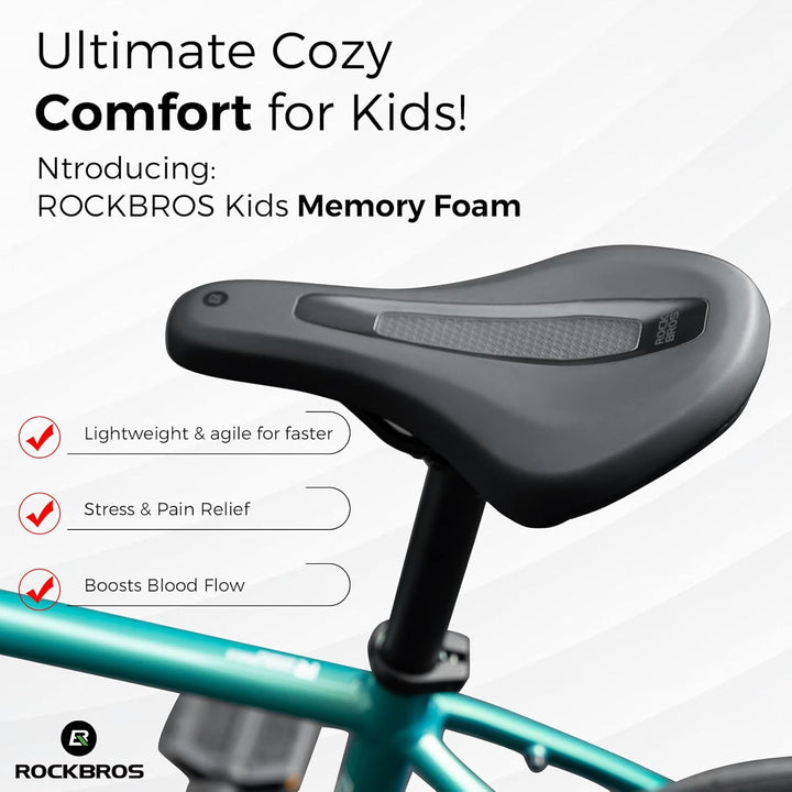 Kids Bike Saddle Youth Replacement Bike Seat Kids Bicycle Seat with Ergonomic Design -3 Zone Concept - Waterproof, Enhance Young Little Riders for BMX, MTB & Road 16" to 24"