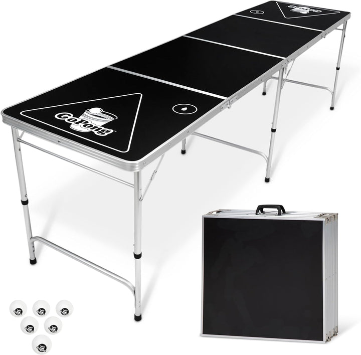 8 Foot Portable Beer Pong / Tailgate Tables (Black, Football, American Flag, or Custom Dry Erase)