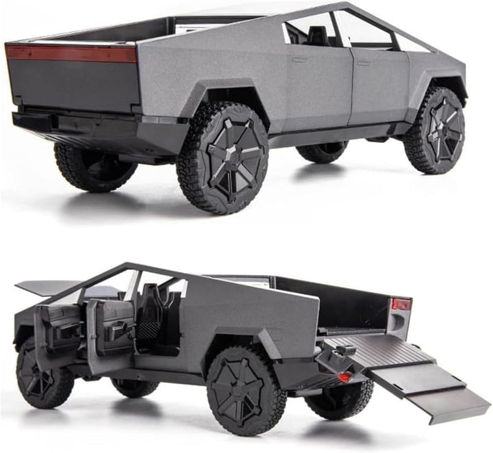1/24 Pickup Trailer Model Car, Alloy Pick-Up Truck Model Toy with Sound/Light/Pull-Back, Birthday Gift for Kids Friends Collectors (Gray Off-Road Pickups)