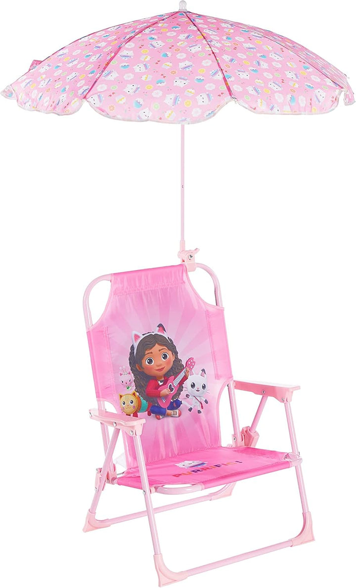 Bluey Kids Outdoor Folding Beach Chair with Umbrella,Portable Camp Chair for Ages 3+, Lightweight & Compact for Beach, Camping, and Backyard