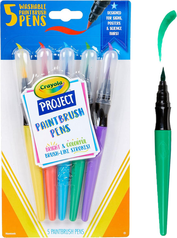 Washable No Drip Paint Brush Pens, Paint Set for Kids, 5 Ct