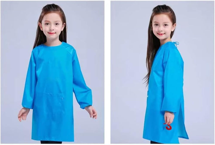 Kids Waterproof Artist Painting Apron, Children'S Art Smock, Long Sleeve Children Apron
