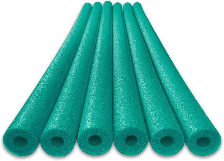 6 Pack Foam Pool Noodles – 48” X 2.5” Hollow Core – Extra Dense, Durable – Made in North America