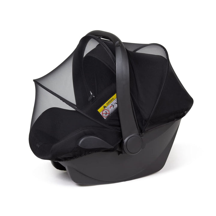 2-In-1 Car Seat Canopy - Universal Baby Car Seat Cover with Sunshade & Mesh Protection, 2-Way Zipper for Easy Access (Black)
