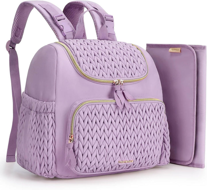 Diaper Bag Small Diaper Backpack Stylish Baby Travel Backpacks with Insulated Pockets, Changing Pad, Stroller Straps