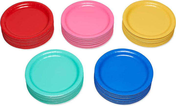 50-Count 9 In. X 9 In. Rainbow Paper Dinner Plates