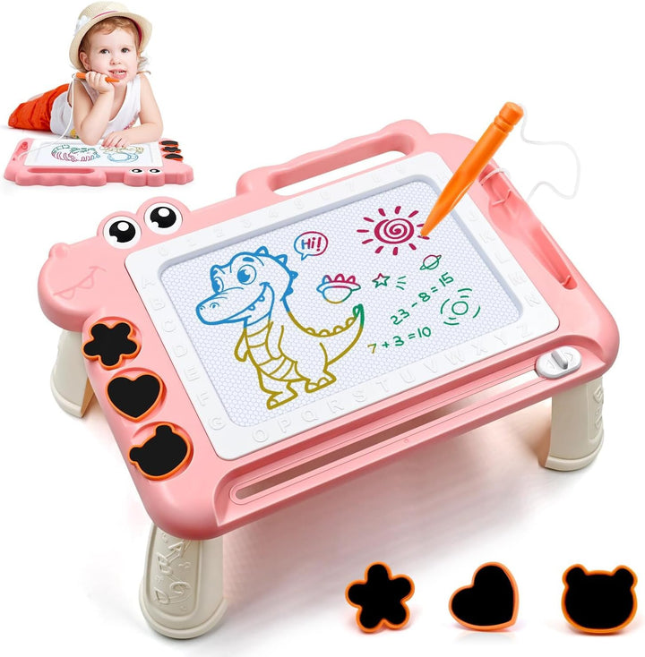 Magnetic Drawing Board Toddler Toys Gift for 2 3 Year Old Girls Boys, Sketch Writing Doodle Pad Age 2-4 Travel Games, Educational Learning Kids Toys for Toddlers Birthday (Blue)