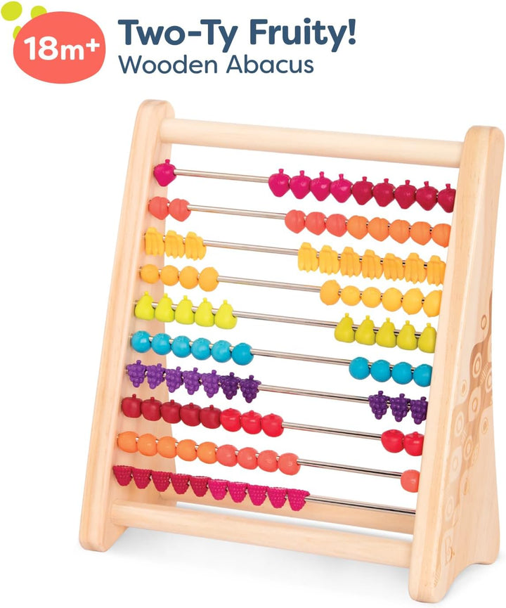 – Fruity! Wooden Abacus for Kids Classic Math Learning Toy with 100 Beads Educational for Addition, Subtraction Numbers & Counting 18+ Months