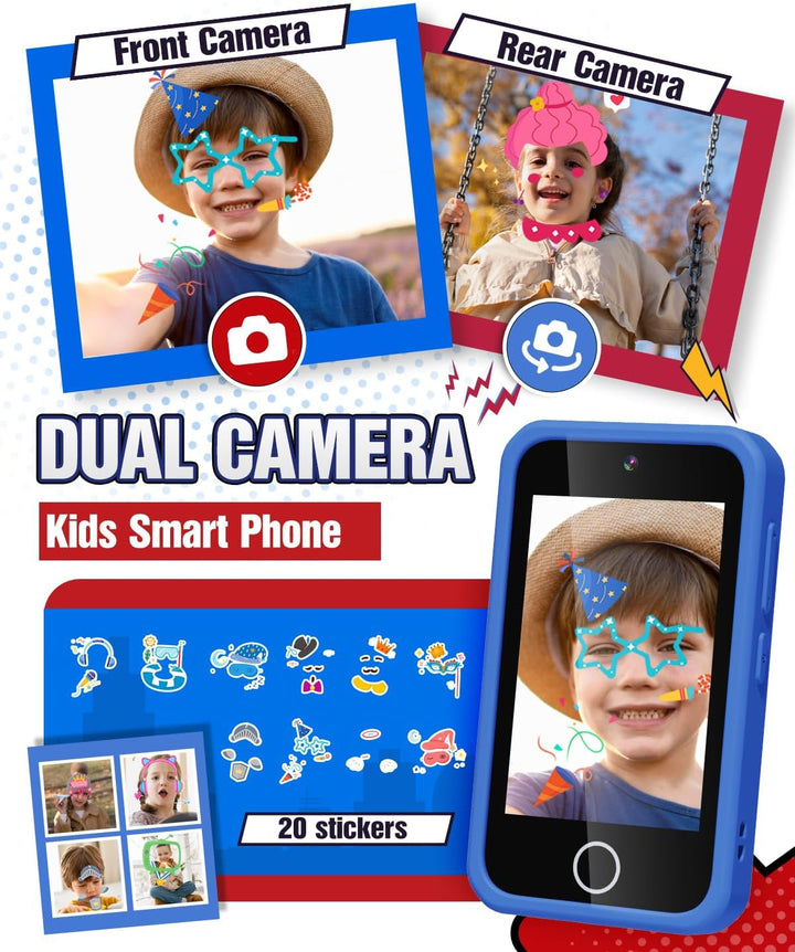 Kids Smart Phone, Spider Toys Phone for Boys 3 4 5 6 7 8 Years Old, Dual Camera, 3.5'' Touchscreen Kid Phones, Educational Toy for Toddler Kids Christmas Birthday Gifts, ABC Learning, Habit Tracker