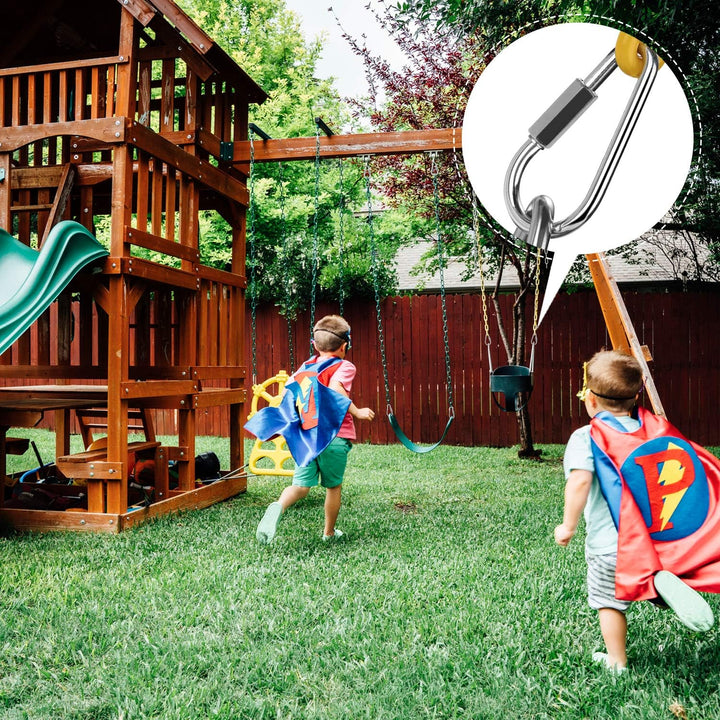 1 Pair Quick Link Snap Hook Carabiner Connector Screw Lock Clip for Swing Play Set