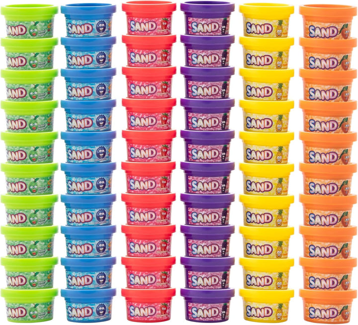 Play Sand, Silly Scents | 60 X 1Oz Tubs of Moldable Play Sand in 6 Bright Colors | Christmas Party Favors for Kids Goodie Bags, Classroom Prizes, Sensory Bin Toys, Bags