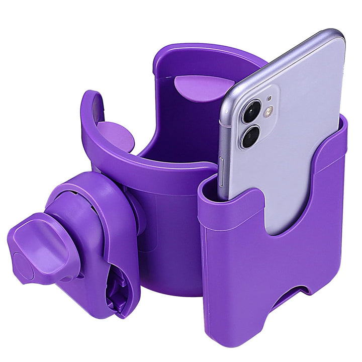 Universal Stroller Cup Holder, Adjustable Drink Holder with Phone Holder for Baby Stroller, Wheelchair, Walker, Bike, Scooter, Gifts for Family Member.