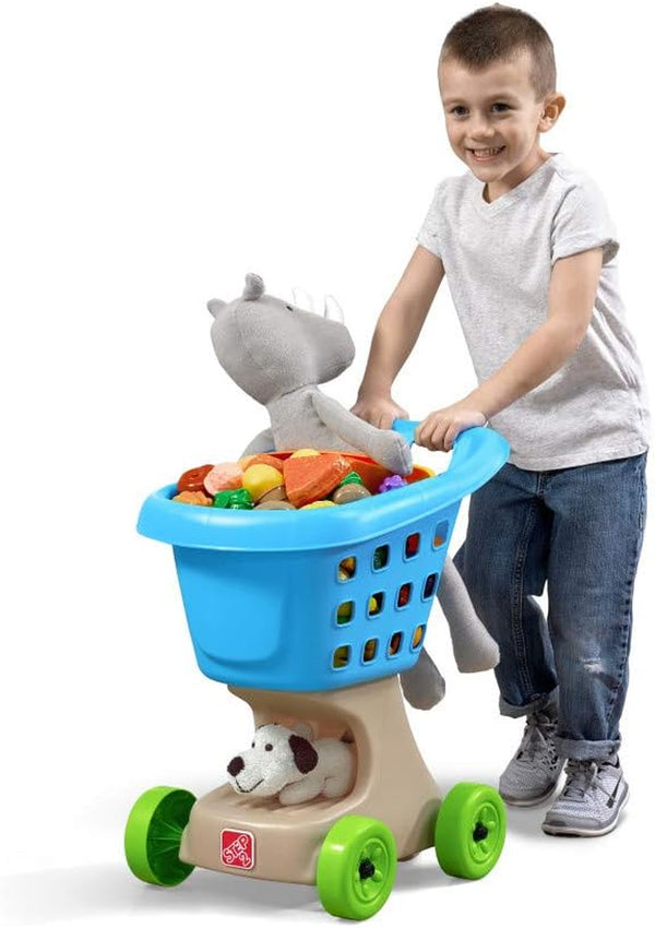 Little Helper'S Shopping Cart for Kids, Play Grocery Cart, Made of Durable Plastic, for Toddlers 2+ Years Old, Blue